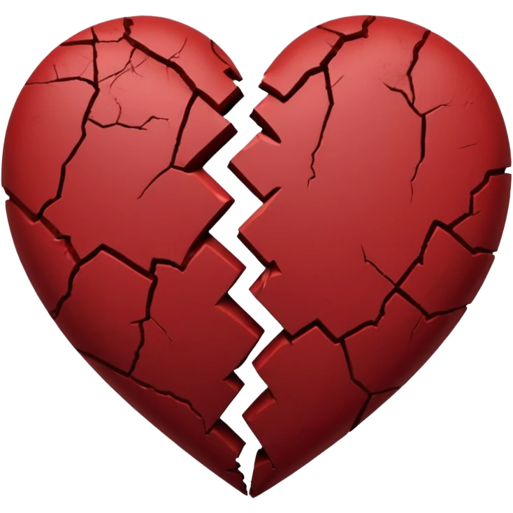 A dark red heart, broken and plastered together emoji