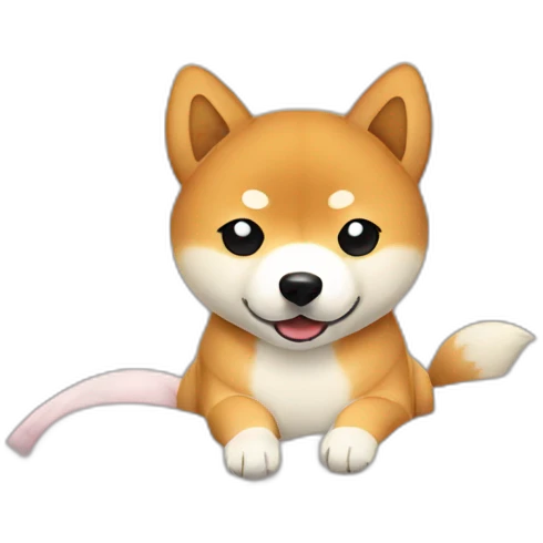 Shiba Inu tucked into bed emoji