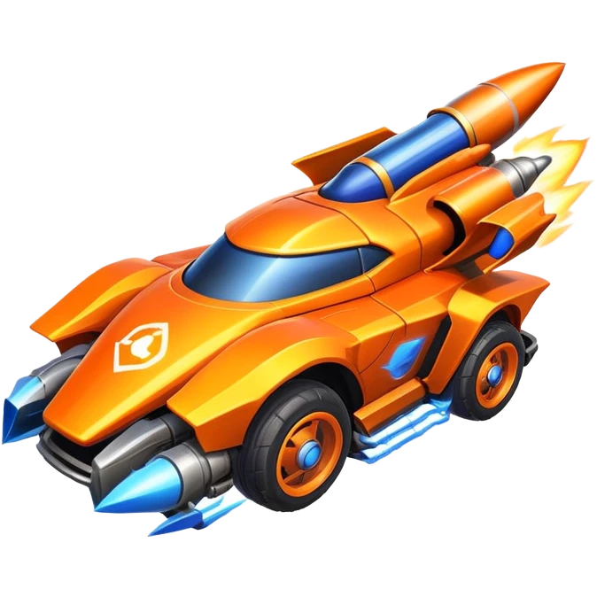 Rocket League car with rocket boost emoji