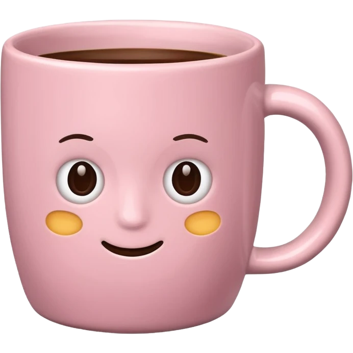 Coffe in a soft pink mug emoji