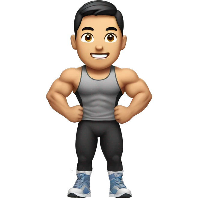 muscle asian man celebrating his birthday emoji