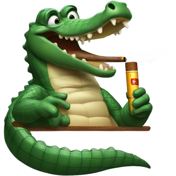 alligator smoking cigarette emoji