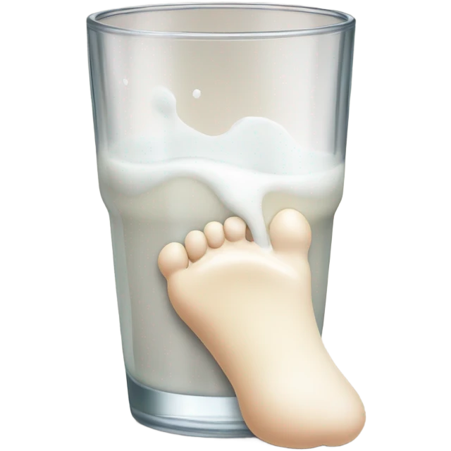 Foot dipped in glass of milk emoji