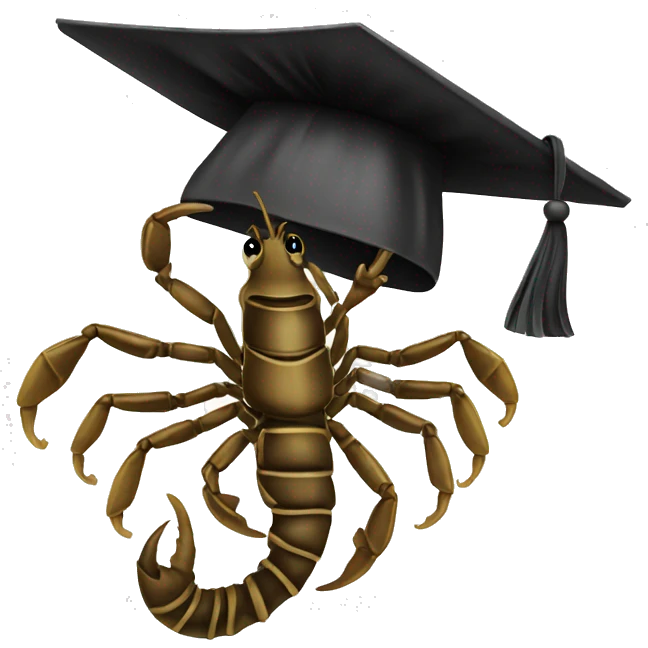 scorpion with graduation cap emoji