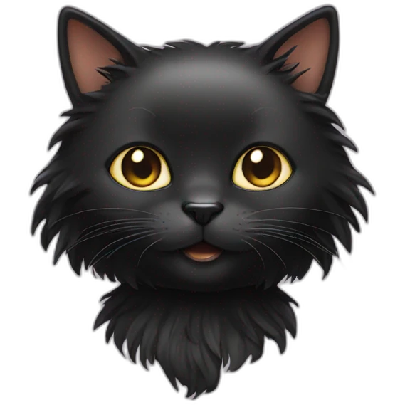 Black Cat with wig emoji