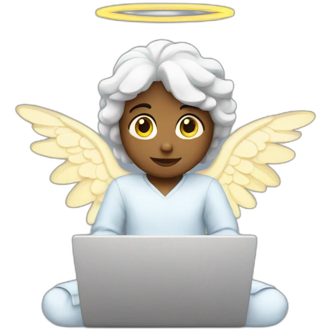 angel using laptop emoji