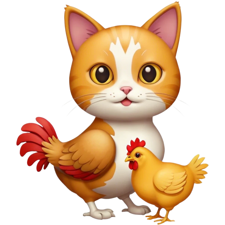 cat with chicken emoji