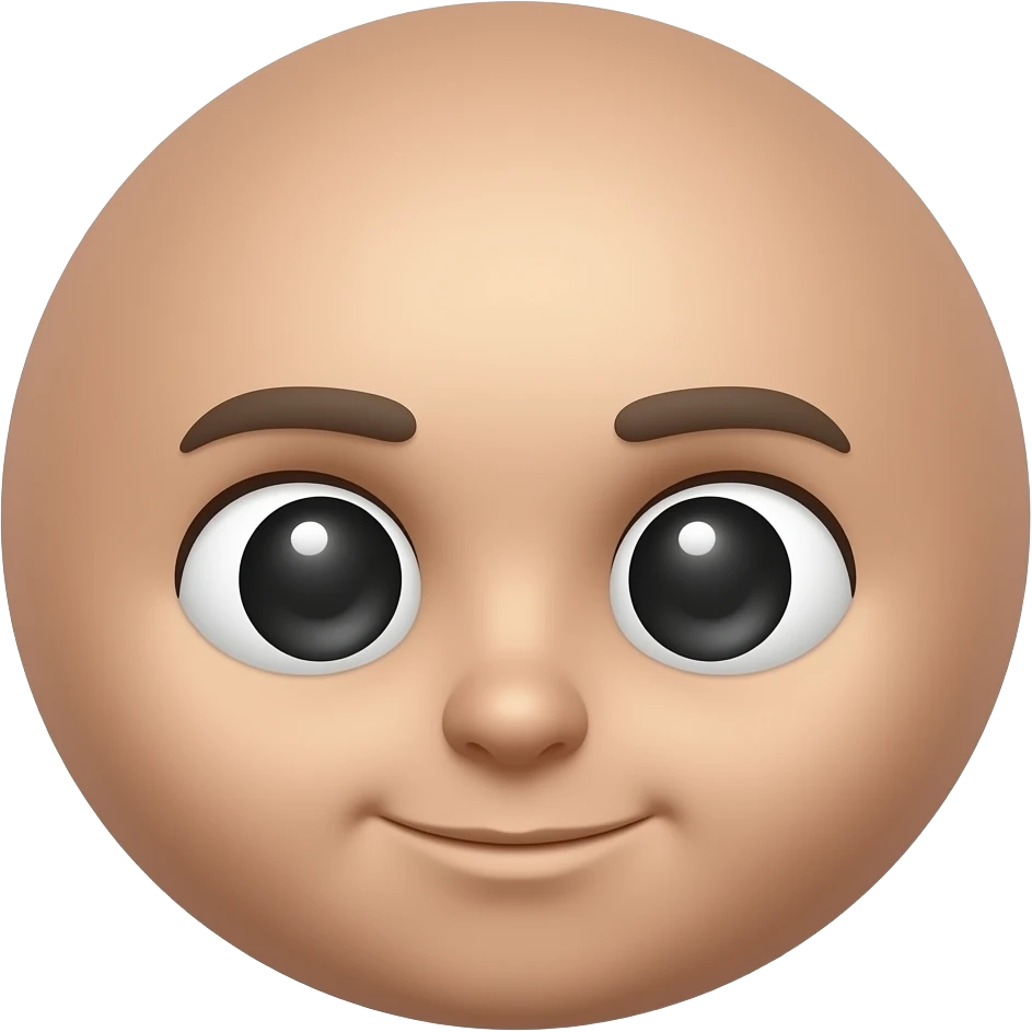 Cute face big eyes no mouth emoji