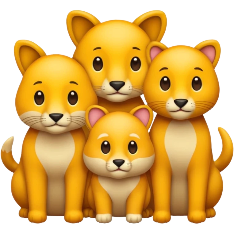 animal group with one male and two females emoji