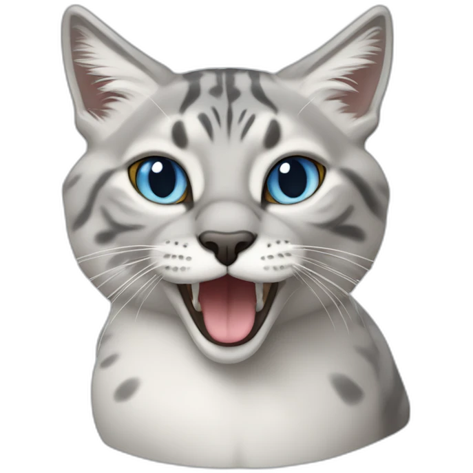 Blue lynx point cat eating duck magret emoji