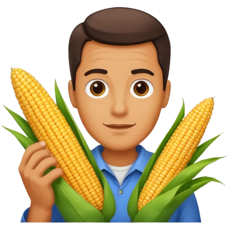Guy holding a corn  emoji
