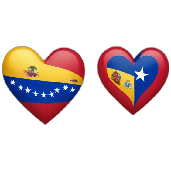 heart Venezuela and Dominican Republic  emoji