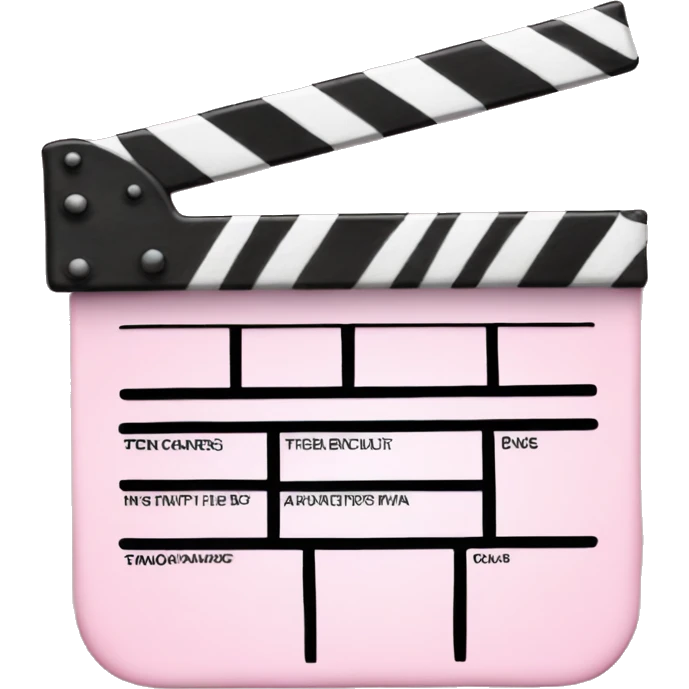 Pale pink movie clapper board emoji