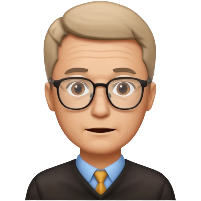 a man teacher, head is rotated 40 degrees, with an aching logo beside the neck emoji