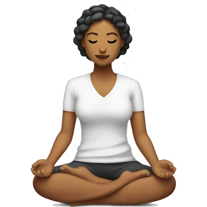 Mujer rizada meditando emoji