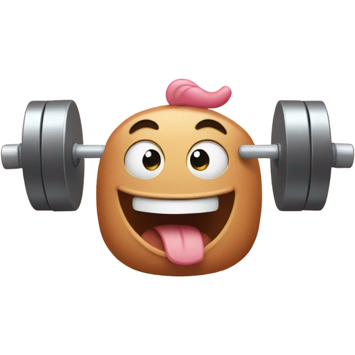 ham lifting weights and winking emoji