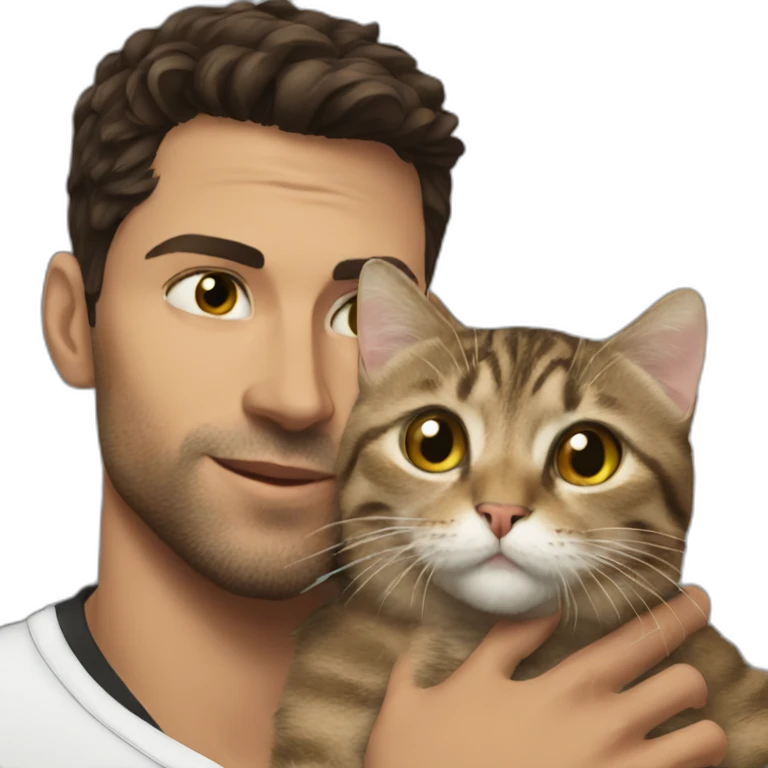 Cat holding cristiano emoji