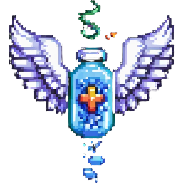 Medicine pill with wings flying emoji