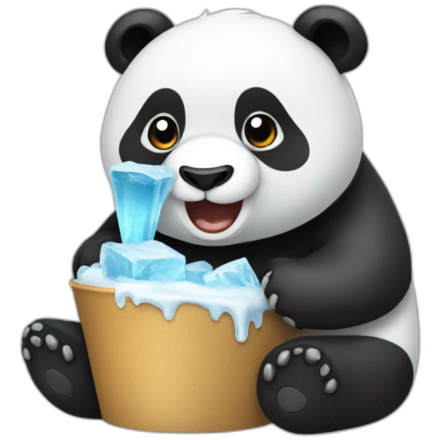 Panda eating ice  emoji