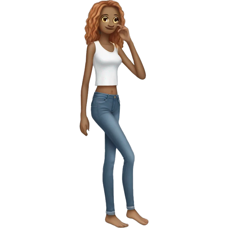 skinny jeans barefoot emoji