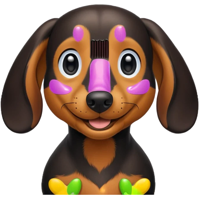 Black and tan dachshund smiling emoji