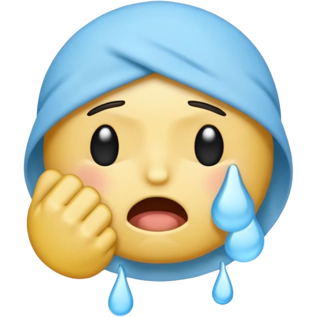Crying emoji with fist covering mouth like he is saying “ooooh you so tuff boi” emoji