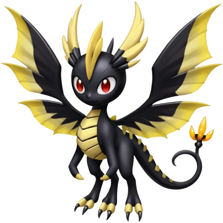 Spooky dark evil gloomy Meloetta-Giratina-Noibat-Pokémon-Fakémon-fusion-hybrid-creature emoji