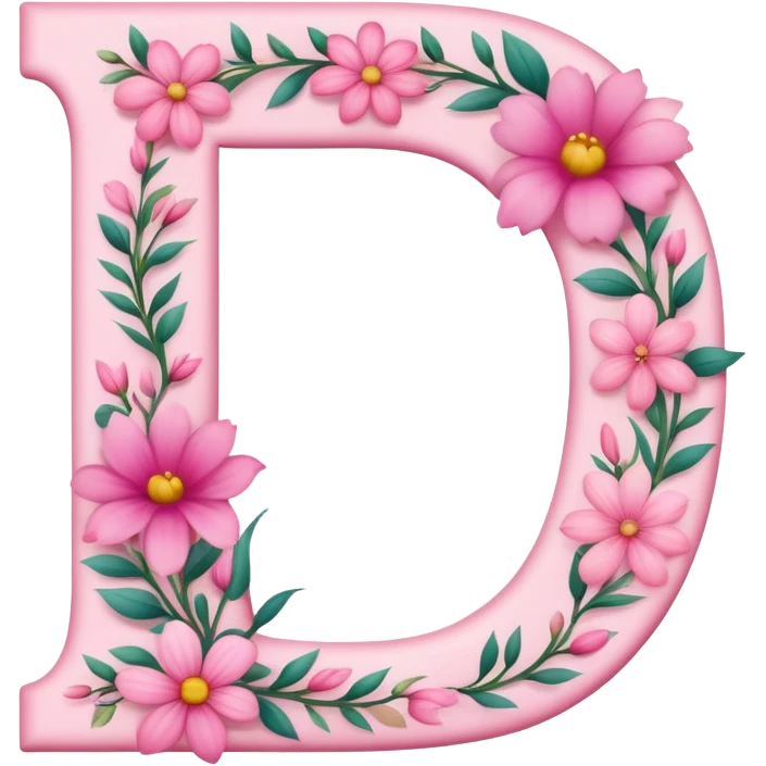 Pink, romantic, flowery, the letter “d” emoji