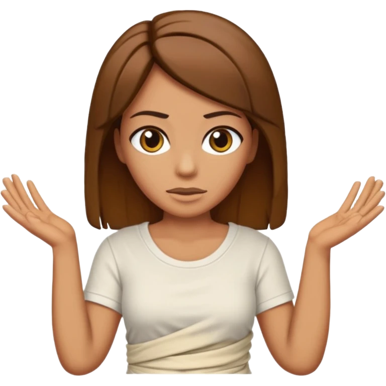 Mummy, his clothes:white T-shirt, brown hair emoji