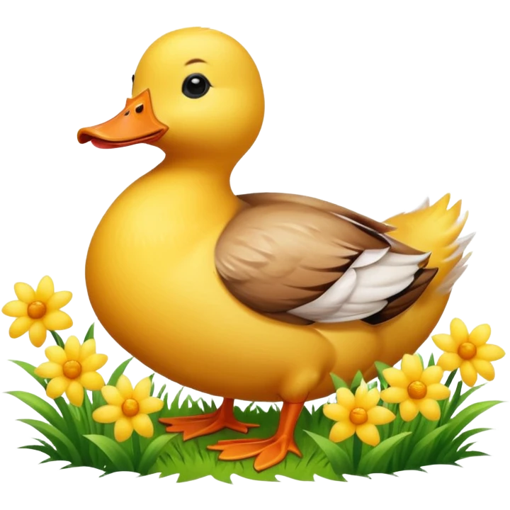 A duck with flowers  emoji