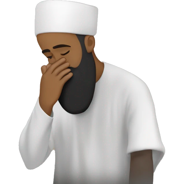 ￼ create a black bearded, Muslim man praying emoji