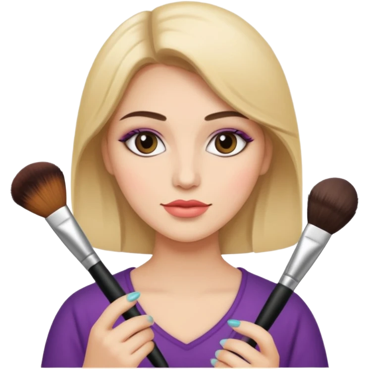 Holding make up brushes emoji