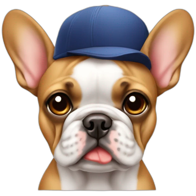FRENCHIE CON GORRA ROJA en su cabeza emoji