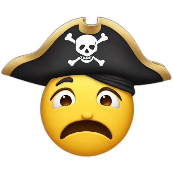 Crying pirate emoji