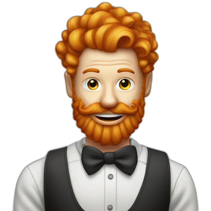 ginger man with clown mask, barber on background emoji