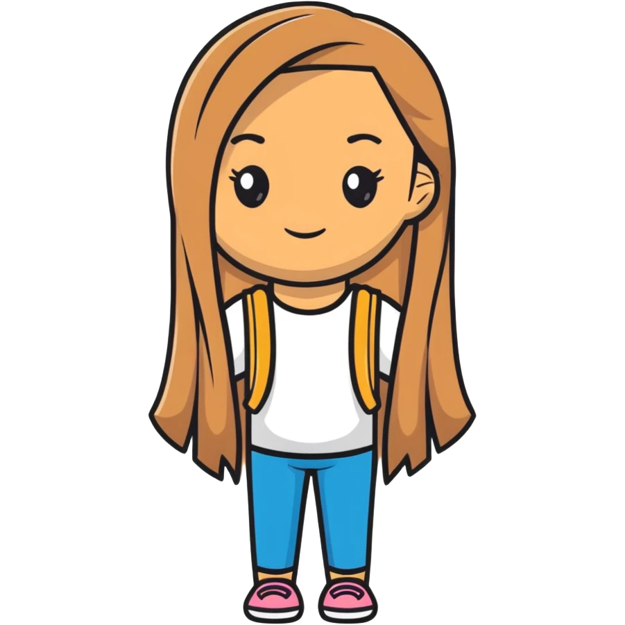 chica morena de pelo largo y liso emoji
