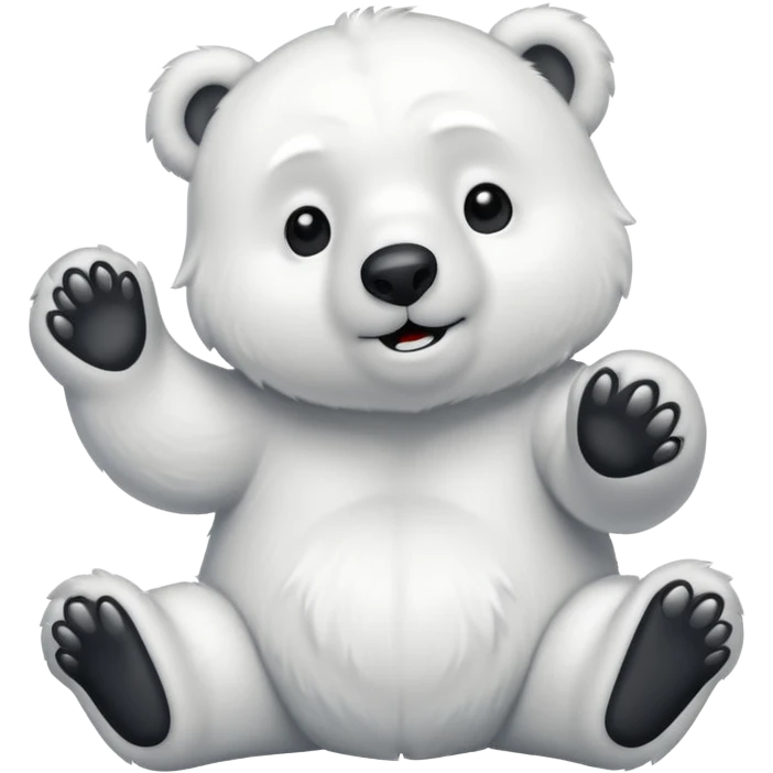 A polar bear who is doing emoji