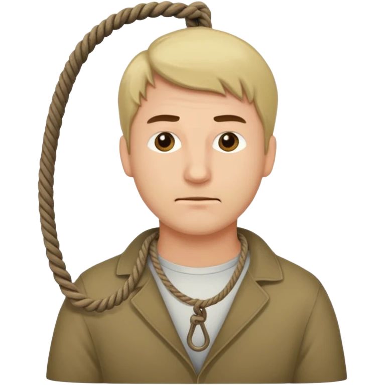 A man with a noose around his neck emoji