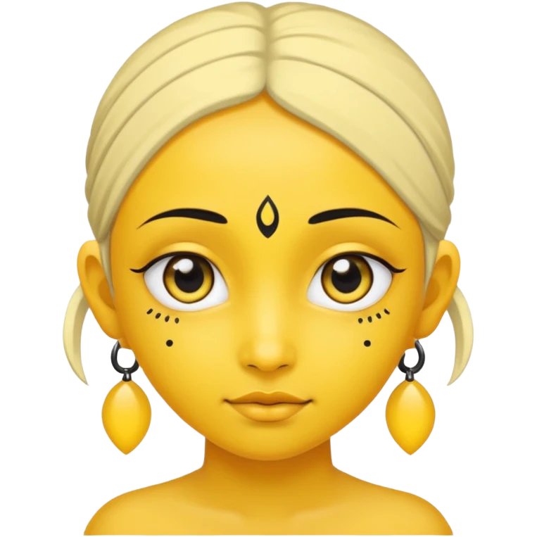 Yellow face with cute eyes and black bindi emoji