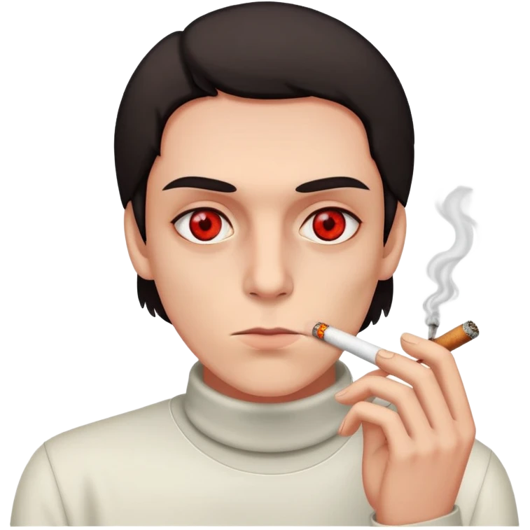 Red eyes joint in mouth emoji