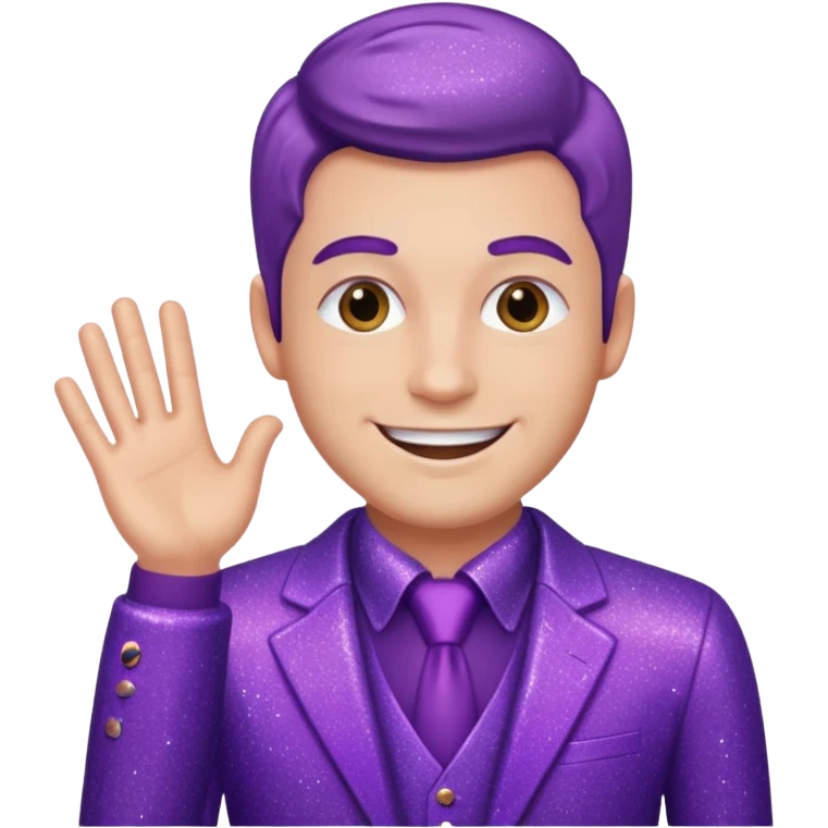 man office supervisor wearing glitter purple glittery clothes emoji