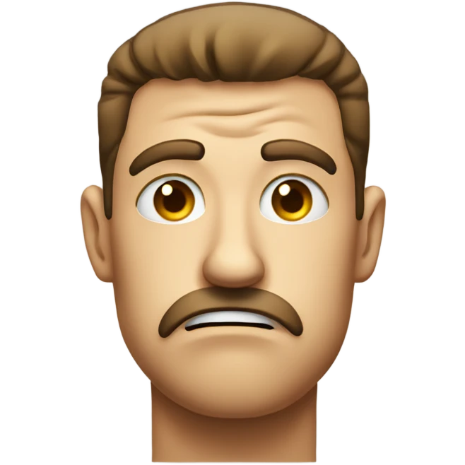 Raised eyebrow anxious smiley with sweat drop. emoji