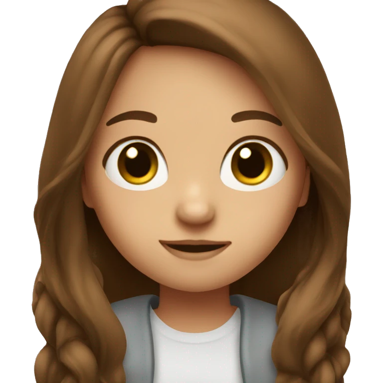 Cute girl with long brown hair emoji