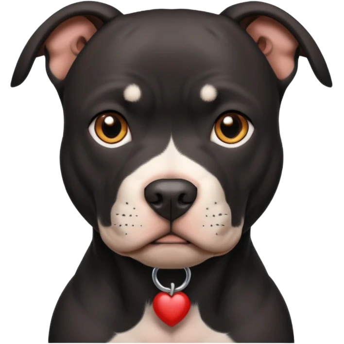 A black pitbull dog emoji