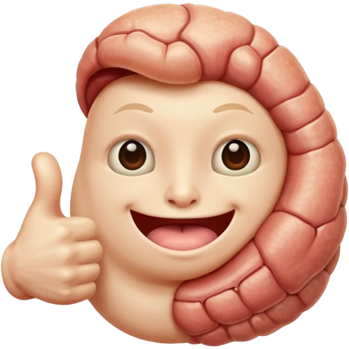 Thumbs up growing on a thumbs up like a tumor. emoji