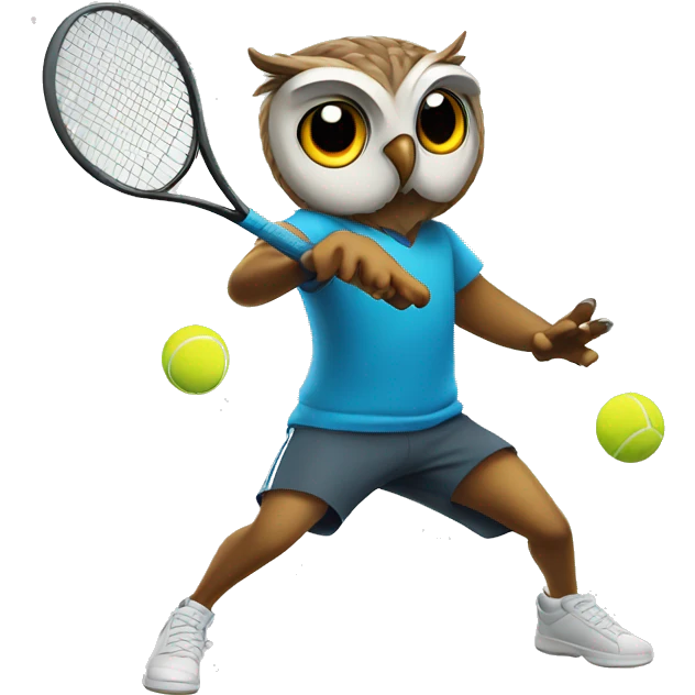 Owl playing tennis emoji