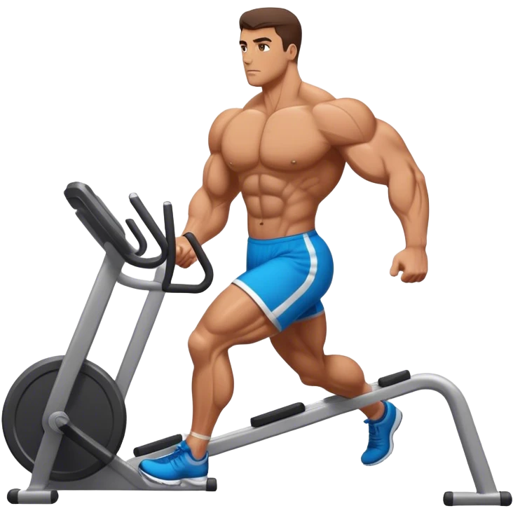 bodybuilder cardio in gym emoji