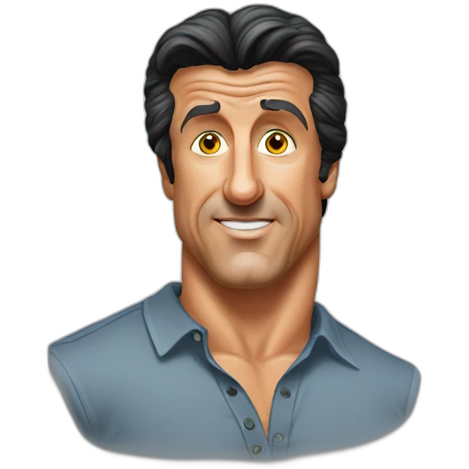 sylvester stallone cartoon wearing shirt emoji