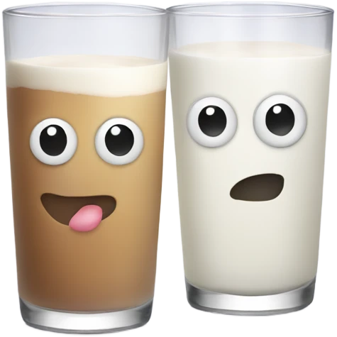 two glasses with milk cheers emoji