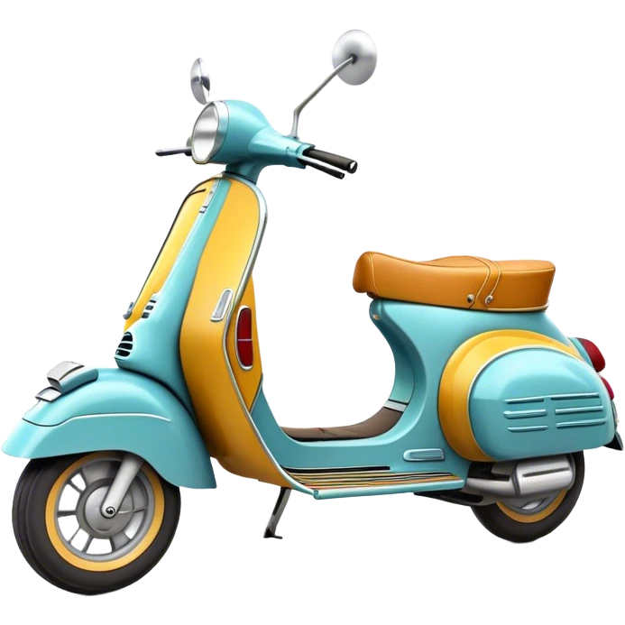 Cinematic Realistic Vespa Scooter Emoji, depicted as a stylish vintage Vespa with sleek retro design and vibrant colors, rendered with crisp textures and dynamic sunlit lighting that captures its iconic Italian charm. emoji
